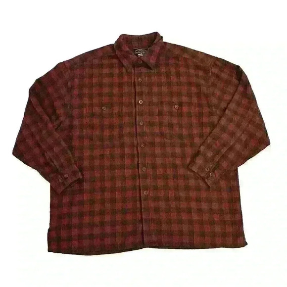 VTG G.H. Bass Co. Outdoor Gear Mens XL Plaid Flannel Shirt Wool Blend Button Up - Picture 1 of 10